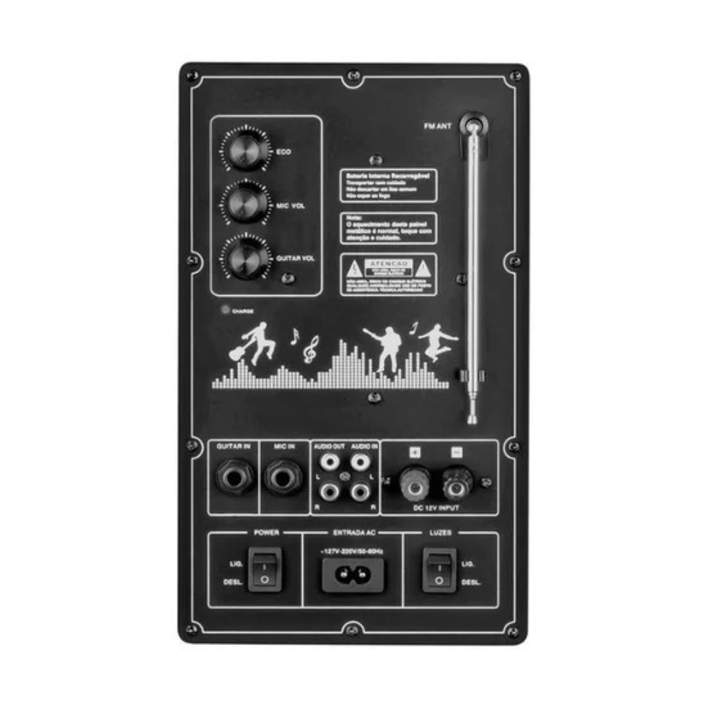 Caixa De Som Amplificada Mondial Connect Lights Plus Cm-700 Caixa De Som Amplificada Mondial Connect Lights Plus Cm-700